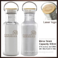 DS788 Brushed Portable 500ML Wide Mouth Gym Run Sport Single/Double Wall Stainless Steel Water Bottles With Bamboo Lid